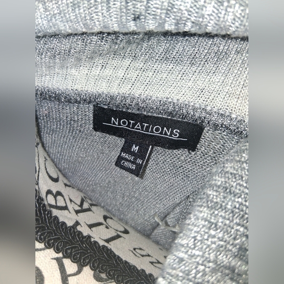 Notations Gray and Black Cardigan Medium - Picture 4 of 4